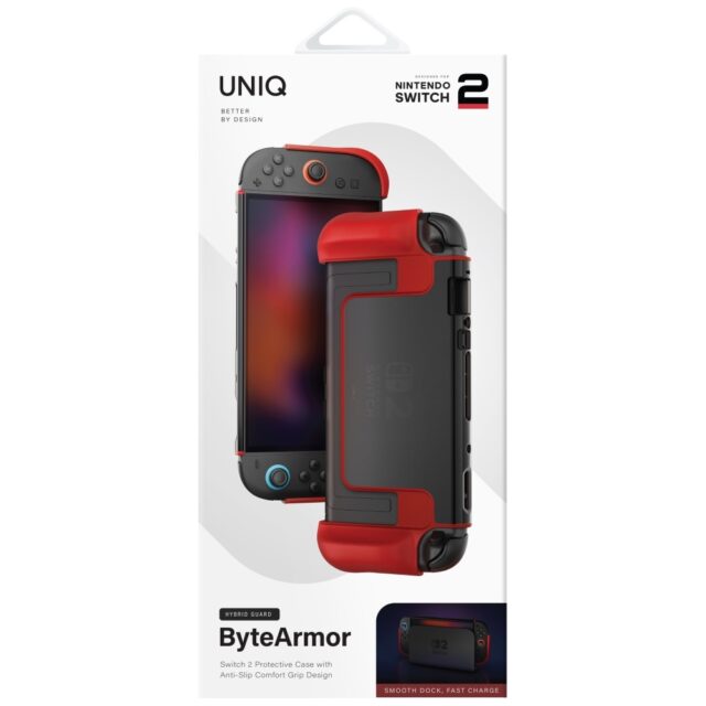 Case UNIQ Hybrid Bytearmor for Nintendo Switch 2 red - imagine 4