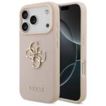 Guess Grained Big 4G & Classic Logo Case for iPhone 17 Pro Pink