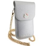 Hello Kitty HKOWBPGHDLMS Silver Leather Handbag with Metal Logo and Chain - imagine 5