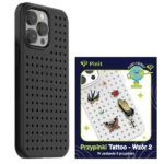 Zestaw Etui Pinit Dynamic + Tattoo PiniPhone 14 Pro Max 6.7" czarny/black wzór 2