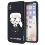 Karl Lagerfeld KLHCPXDLFKBK iPhone X/Xs navy black hard case Iconic Karl Glitter