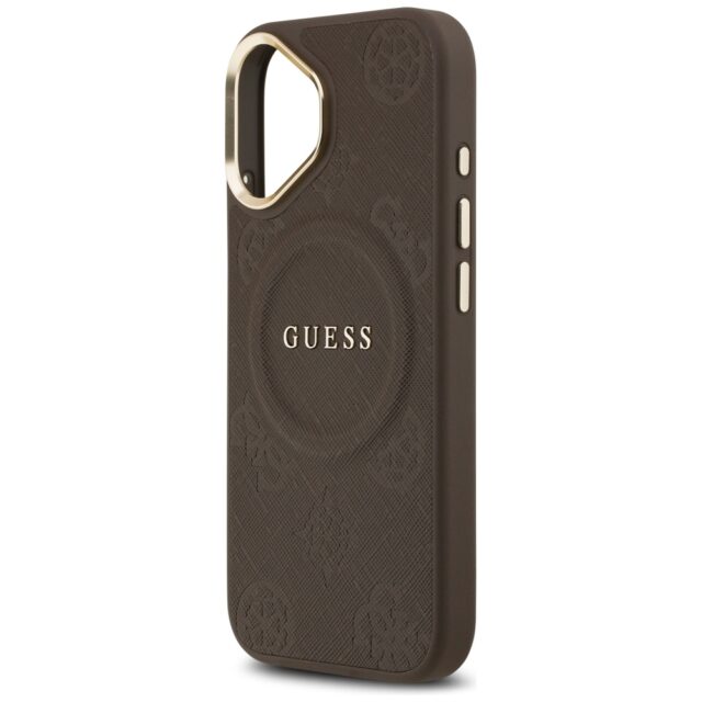 Case Guess Peony Hot Stamp MagSafe for iPhone 17 brown - imagine 6