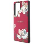 Case Guess Grained Printed Flower Pattern MagSafe for Samsung Galaxy S25 Ultra fuchsia - imagine 6