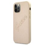 Guess GUHCP12LRSAVSLG iPhone 12 Pro Max 6,7" gold hardcase Saffiano Vintage Script - imagine 2