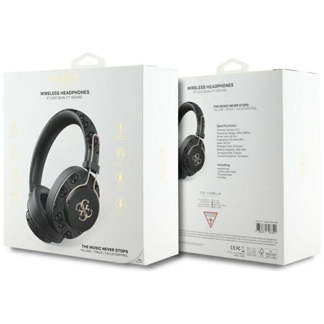 Headphones Guess Bluetooth ENC Metal 4G Logo black - imagine 5