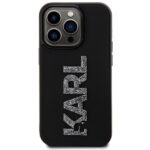 Karl Lagerfeld KLHCP15X3DMBKCK iPhone 15 Pro Max 6.7" black hardcase 3D Rubber Glitter Logo - imagine 3