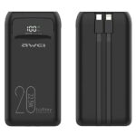 AWEI PowerBank P169K 20000mAh 22.5W black display + PD/Lightning cables