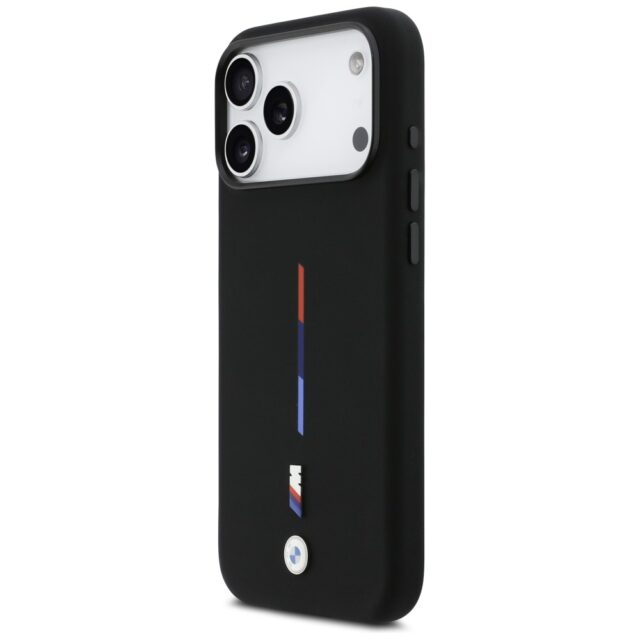 BMW M Silicon Tricolor Line MagSafe Case for iPhone 17 Pro Max Black - imagine 2
