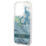 Guess GUHCP14LLFLSN iPhone 14 Pro 6,1" green hardcase Flower Liquid Glitter - imagine 6