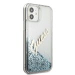 Guess GUHCP12SGLVSBL iPhone 12 mini 5,4" blue hardcase Glitter Vintage Script - imagine 4