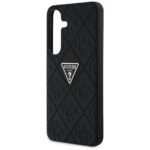 Case Guess Hot Stamp 4G Pattern Triangle Metal Logo for Samsung Galaxy S25 black - imagine 6