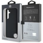 Mercedes Leather Horizontal Debossed Curves MagSafe Case for Samsung Galaxy S25 czarny - imagine 8