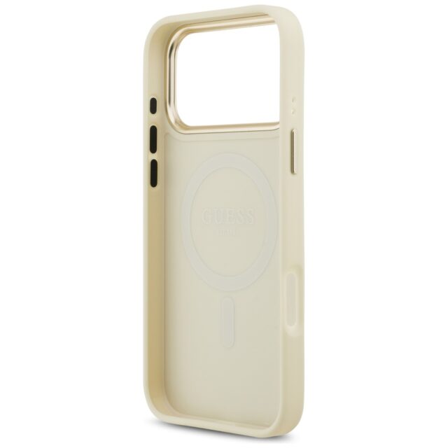 Case Guess Peony Hot Stamp MagSafe for iPhone 17 Pro Max beige - imagine 7