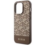 Guess GUHMP14XHGCFSEW iPhone 14 Pro Max 6.7"brown hard case GCube Stripes MagSafe - imagine 6