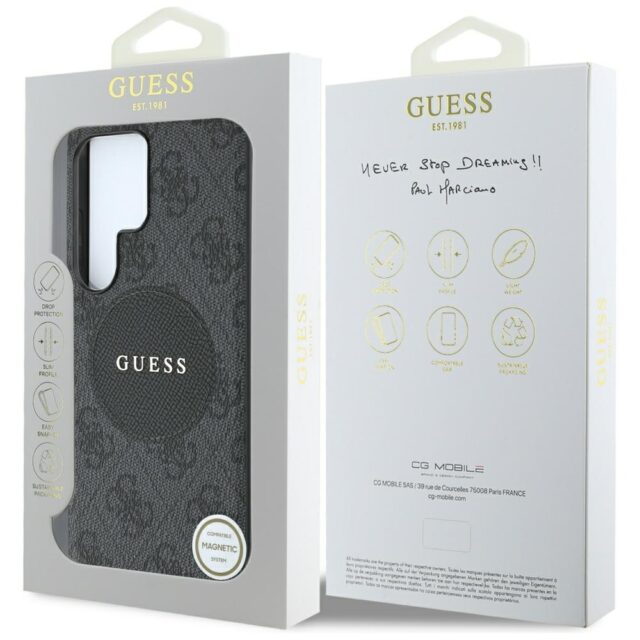 Case Guess 4G Round Patch Classic Logo MagSafe to Samsung Galaxy S25 Ultra black - imagine 8