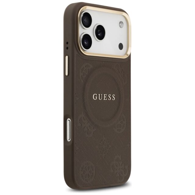 Case Guess Peony Hot Stamp MagSafe for iPhone 17 Pro Max brown - imagine 4