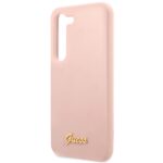 Guess GUHCS23SLSLMGPP S23 S911 pink hardcase Silicone Script Metal Logo - imagine 6