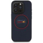 Red Bull RBHMP15X24PUILVR iPhone 15 Pro  Max 6.7" hardcase navy Leather Red Ring MagSafe - imagine 3
