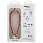 Hello Kitty Pearls Kitty Head Phone Charm Red - imagine 4