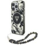 Case Guess Palm Trees Triangle Pearl Strap MagSafe for iPhone 16  Pro Max black