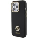 Guess GUHCP15LM4DGPK iPhone 15 Pro 6.1" black hardcase Silicone Logo Strass 4G - imagine 2