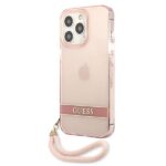 Guess GUHCP13XHTSGSP iPhone 13 Pro Max 6,7" pink hardcase Translucent Stap - imagine 2