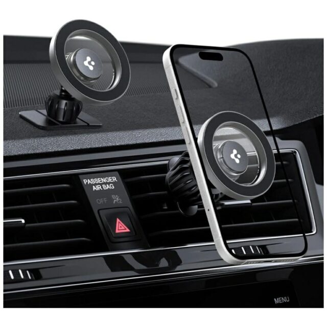 Car Mount Spigen MFT13 2-in-1 MagSafe silver - imagine 5