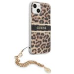 Guess GUHCP13MKBSLEO iPhone 13 / 14 / 15 6,1" Leopard hardcase Gold Chain - imagine 4