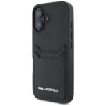 Case Karl Lagerfeld HC Grained PU Cardslot Metal Elong for iPhone 16 black - imagine 2