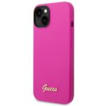 Guess GUHCP14MSLSMF iPhone 14 Plus / 15 Plus 6.7" fuschia hard case Silicone Vintage Gold Logo - imagine 2