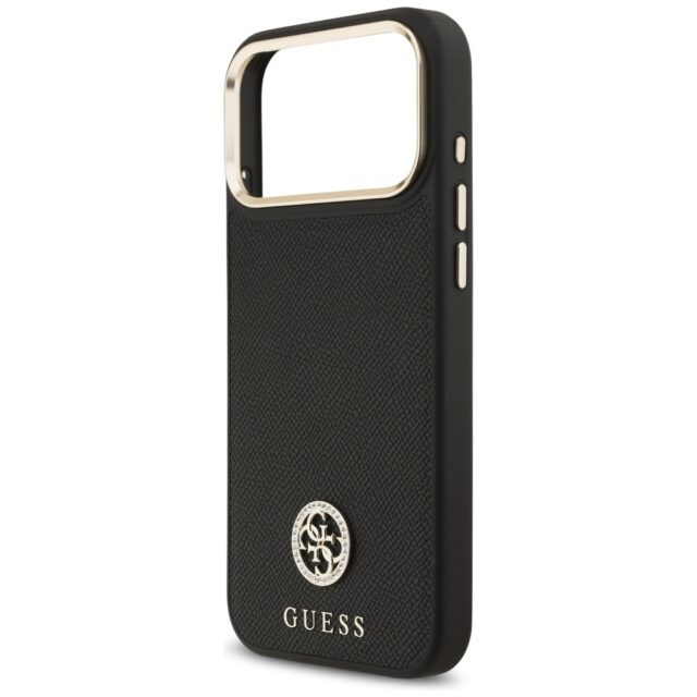 Case Guess Grained Strass Logo MagSafe for iPhone 17 Pro Max black - imagine 6