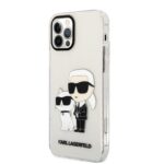 Karl Lagerfeld KLHCP12MHNKCTGT iPhone 12/12 Pro 6,1" transparent hardcase Gliter Karl&Choupette - imagine 2