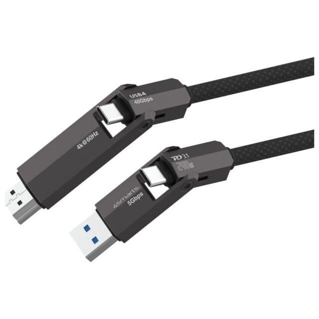 Cable 4smarts ComboCord USB4 HDMI 240W 1.5m black - imagine 2