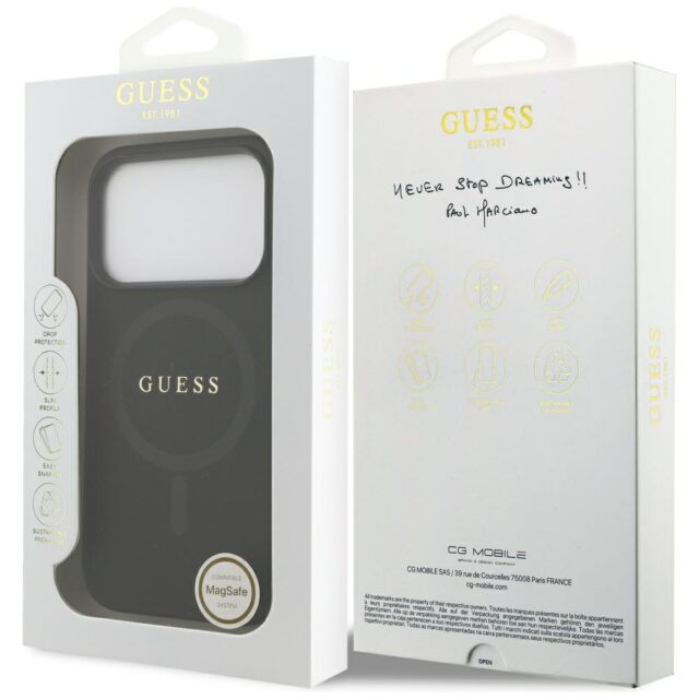 Guess Saffiano Classic Logo MagSafe Case for iPhone 17 Pro Black - imagine 8