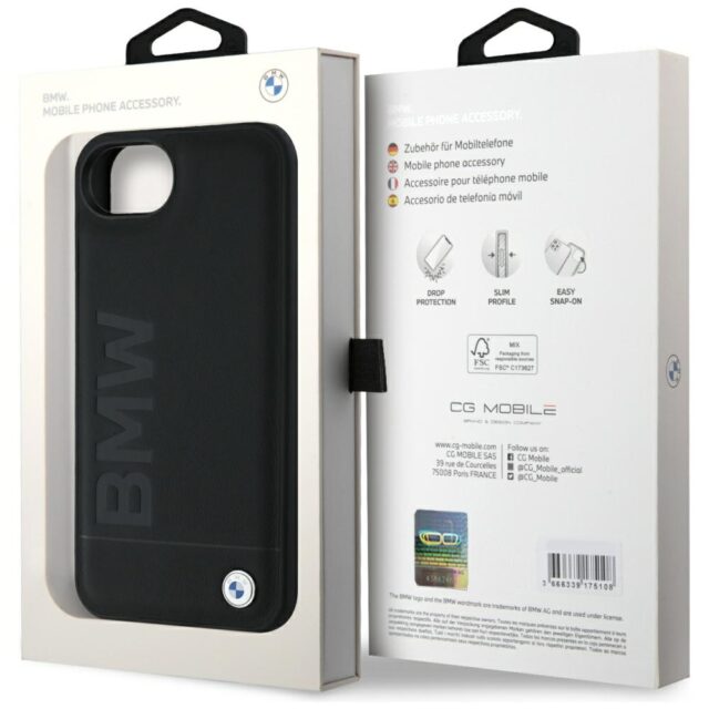 Case BMW Leather Hot Stamp do iPhone 16e black - imagine 8