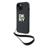 DKNY DKHCP15MPBSWSK iPhone 15 Plus 6.7 inch black hardcase with Wrist Strap and Stock Logo