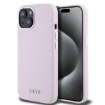 DKNY DKHMP15SSMCHLP iPhone 15 / 14 / 13 6.1" pink hardcase Liquid Silicone Small Metal Logo MagSafe