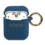 Guess GUACCSILGLBL AirPods cover blue Silicone Glitter