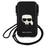 Karl Lagerfeld Torebka KLHCP12MOPHKHK6,1" black hardcase Saffiano Ikonik Karl`s Head