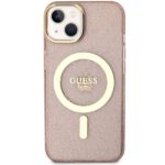 Guess GUHMP14MHCMCGP iPhone 14 Plus / 15 Plus 6.7" pink hardcase Glitter Gold MagSafe - imagine 3