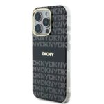 DKNY DKHMP16LHRHSEK iPhone 16 Pro 6.3" black hardcase Repeat Texture Pattern With Stripe - imagine 2