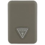 Powerbank indukcyjny Guess Grained        Triangle 5000mAh 15W USB-C MagSafe brązowy - imagine 2