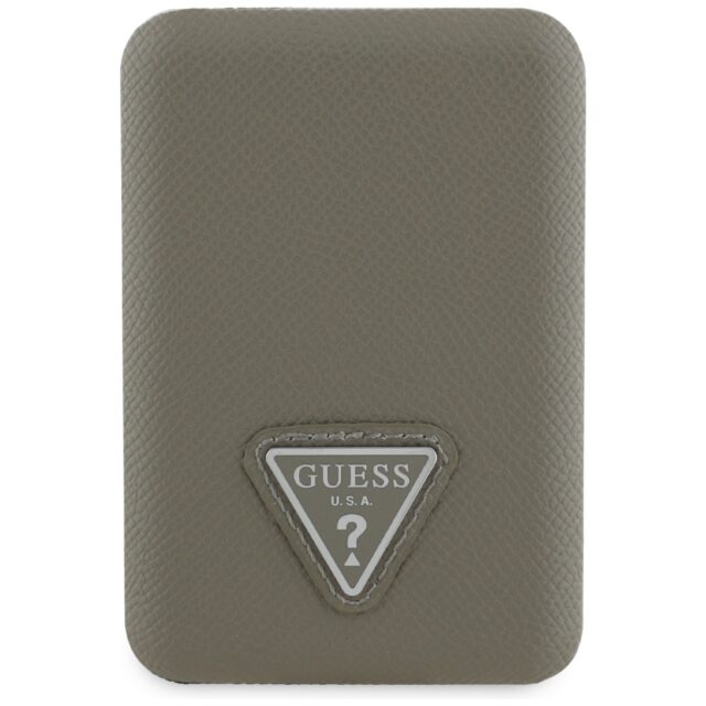 Powerbank indukcyjny Guess Grained        Triangle 5000mAh 15W USB-C MagSafe brązowy - imagine 2