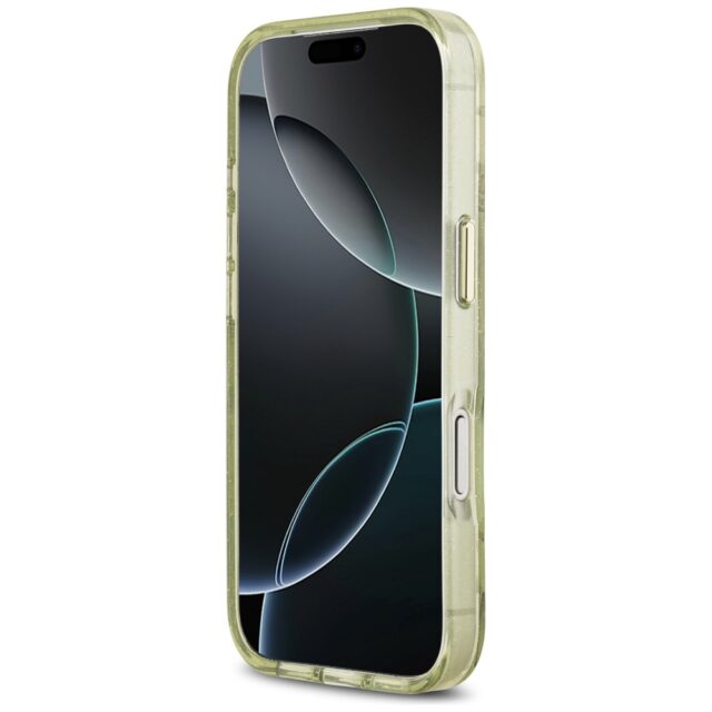 Case Guess IML Glitter Flowers Triangle MagSafe for iPhone 17 Pro Max green - imagine 5