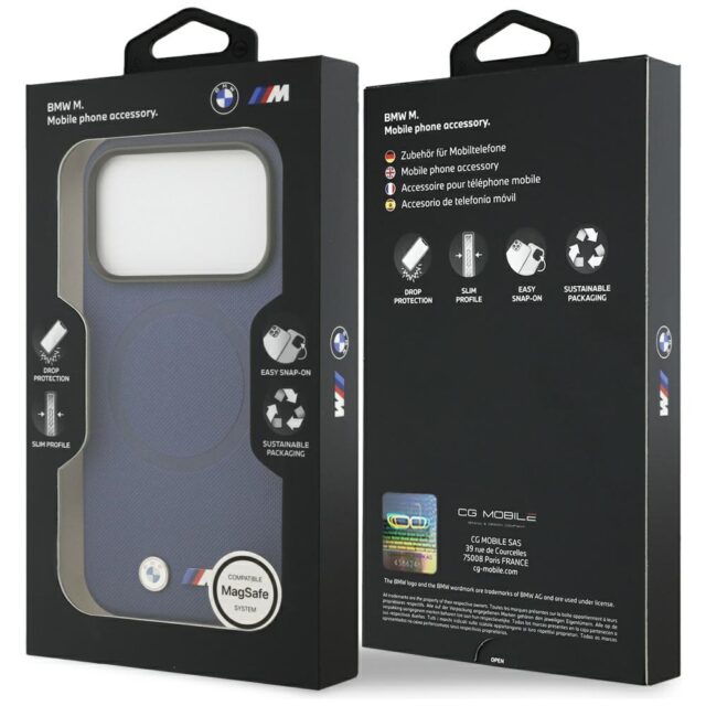 BMW M FW Metal Logo MagSafe Case for iPhone 17 Pro Max Navy Blue - imagine 8