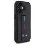 BMW BMHCP16SGSPCCK iPhone 16 6.1" black hardcase M Grip Stand Smooth and Carbon - imagine 4