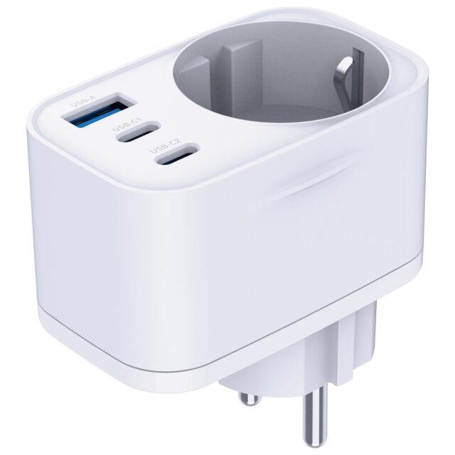 Adapter 3MK Hyper Comfort Charger 30W 1xUSB-A 2xUSB-C 1xSchuko PD QC3.0 white - imagine 3