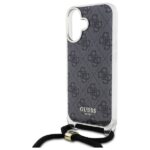 Guess GUHCP16SHC4SEK iPhone 16 6.1" black hardcase Crossbody Cord 4G Print - imagine 5