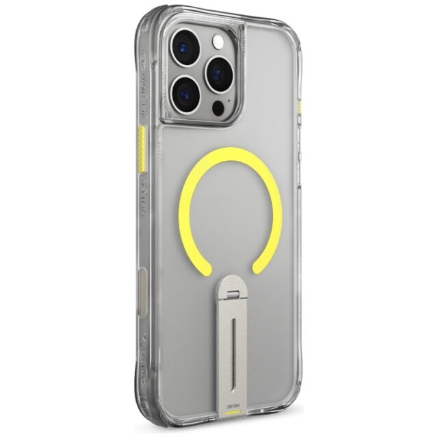 Case Skinarma Helix for iPhone 16 Pro Magnetic Charging 360 Rotating Stand transparent - imagine 5