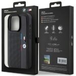 Case BMW BMHCP15X23PUPVK iPhone 15 Pro Max 6.7" black hardcase Perforated Tricolor Line - imagine 8